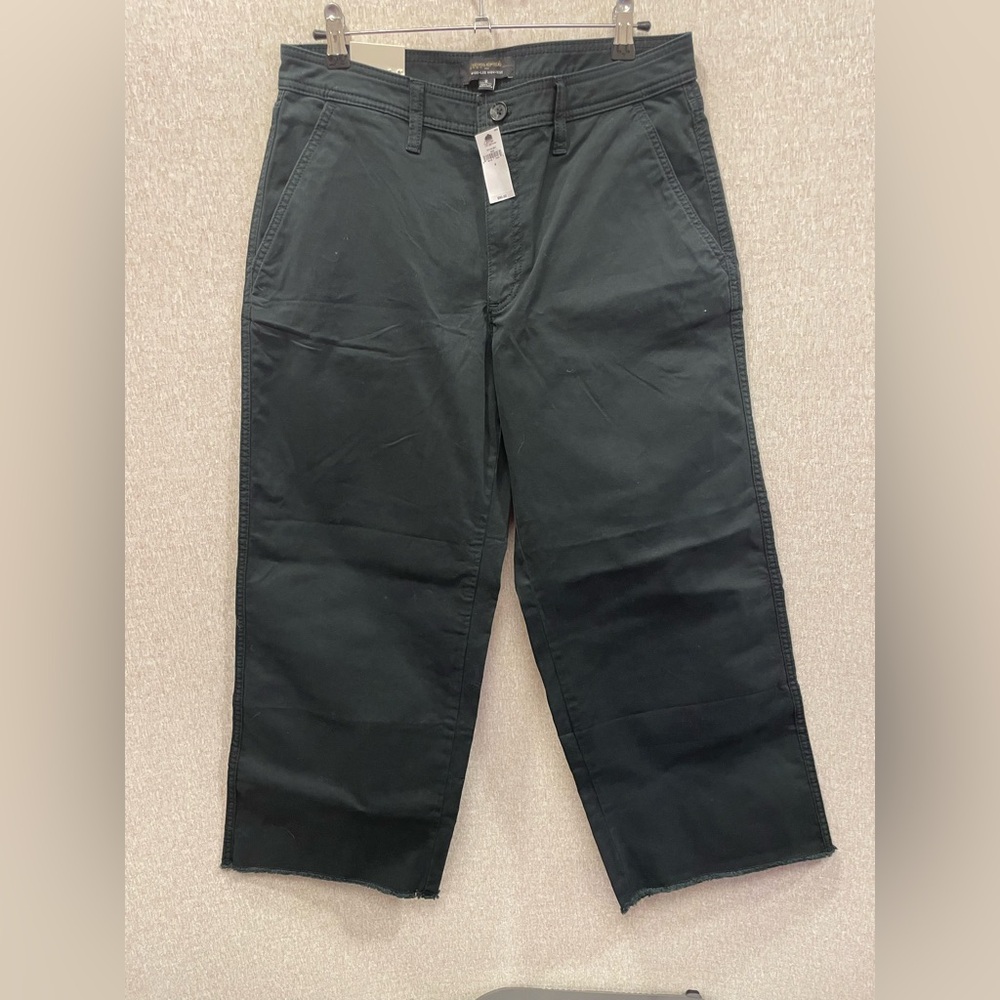 NWT Banana Republic Cropped Chino Black Wide Leg Pants